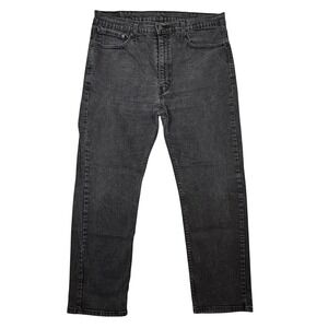 Levi's 505 Regular Fit Men's Black Jeans Size 34x28 Straight Leg Faded Denim
